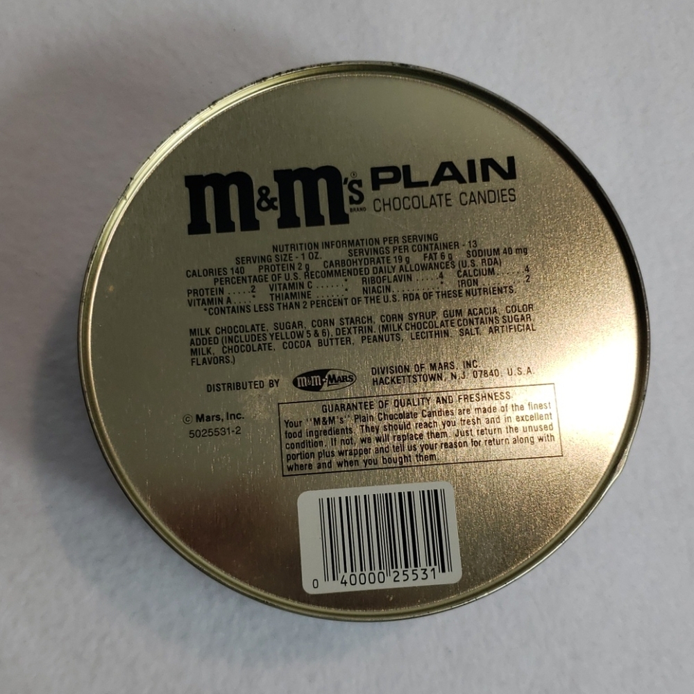 Vintage 1988 M&M's Candy Tin Round Blue Purple - Picture 6 of 9